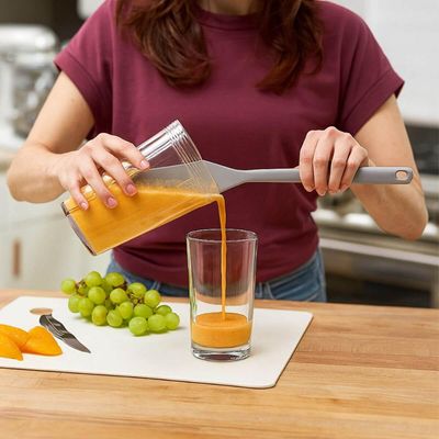 5 Espátulas Liquidificador Silicone 32x,45cm Longa Cinza Mexer Cozinha Restaurante Padaria