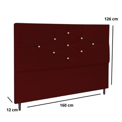 Cabeceira Box Queen 160cm Virgínia Suede Marsala E Frame