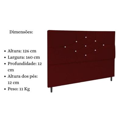 Cabeceira Box Queen 160cm Virgínia Suede Marsala E Frame
