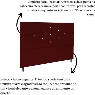 Cabeceira Box Queen 160cm Virgínia Suede Marsala E Frame