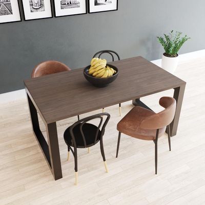 Mesa De Jantar Bronx 160x90x77cm Brmj9160 Terracota - Est.preta Terracota/est.preta