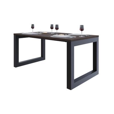 Mesa De Jantar Bronx 160x90x77cm Brmj9160 Terracota - Est.preta Terracota/est.preta