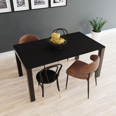 Mesa De Jantar Bronx U 160x90x77cm Brmj9160u Preto Tx - Est.preta Preto Tx/est.preta