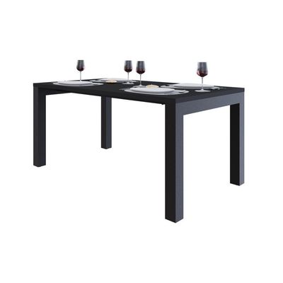 Mesa De Jantar Bronx U 160x90x77cm Brmj9160u Preto Tx - Est.preta Preto Tx/est.preta