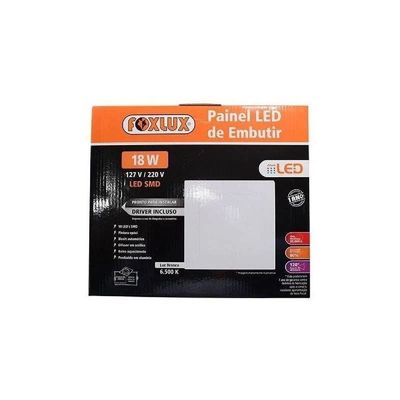 Kit 3 Painel Led 18w Downlight 6500k Quad Embutir Biv Foxlux