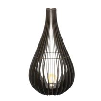 Abajur Grande De Chão Tulipa Mdf Luminária - Preto