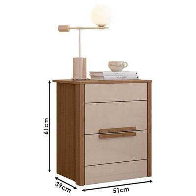 Mesa De Cabeceira Dhara Carvalho Fendi - Moval