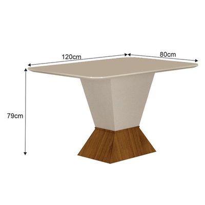 Mesa De Jantar Larissa 120x80 Off White Freijó - Leifer Móveis