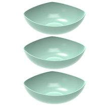 Kit 3 Tigelas Saladeira Verde Menta Trio Plástica Crippa Salada Sobremesa Buffet Restaurante