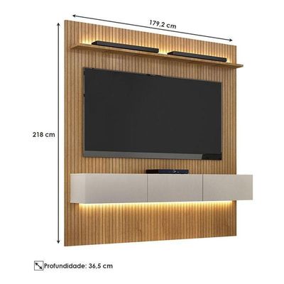 Home Suspenso Frisado Curitiba 180 Cinamomo Off White Com Led - Valdemóveis