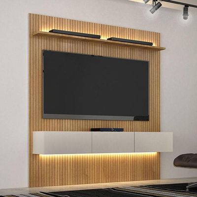 Home Suspenso Frisado Curitiba 180 Cinamomo Off White Com Led - Valdemóveis