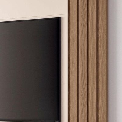 Painel Para Tv Home Suspenso Solus Castanho Off White – Hb Móveis