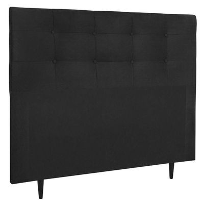 Cabeceira Estofada Cama Box Queen 160 Cm Milão Suede Suede Preto