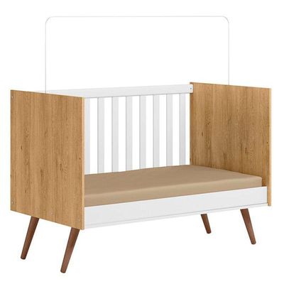 Berço Americano Q Encanto 3820 Retrô Freijó Toq Branco Acetinado - Qmovi