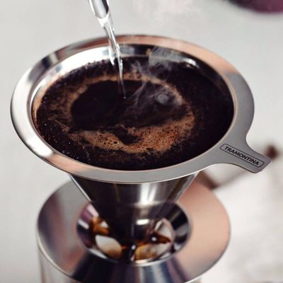 Coador de Café Tramontina em Aço Inox Reutilizável Filtro Alça 11x8cm Passador