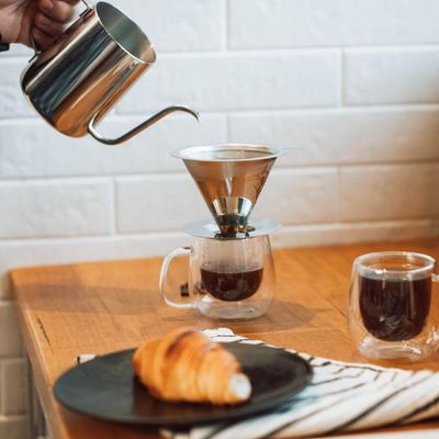 Coador de Café Tramontina em Aço Inox Reutilizável Filtro Alça 11x8cm Passador