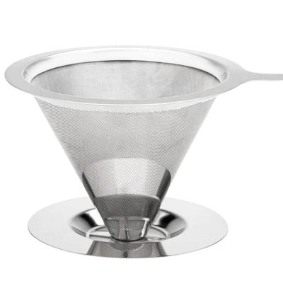 Coador de Café Tramontina em Aço Inox Reutilizável Filtro Alça 11x8cm Passador