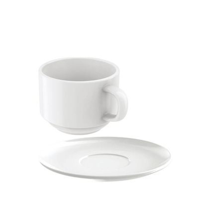 Conjunto de Xicara e Píres Porcelana 240ml Chá Paola Tramontina 2 Peças