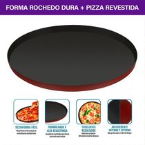 Forma de Pizza Rochedo Dura+ 35cm Vermelho