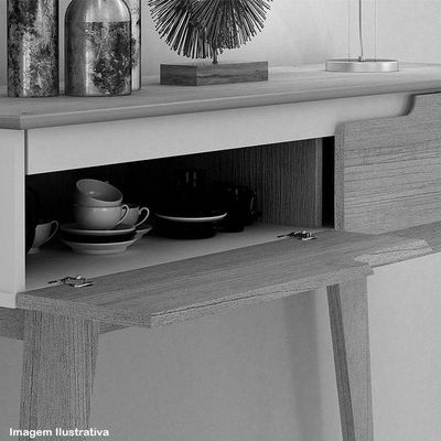 Aparador Para Sala De Estar Ambiente Bellíssima Off White Cinamomo - Valdemóveis