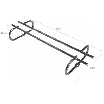2 Suportes Organizadores De Armário Porta Taças Cromado 42cm