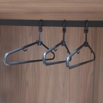 Cabide Antifurto Fixo Hotel Preto Clássico Inteligente de Roupas Alças 44,5cm Cinquetti