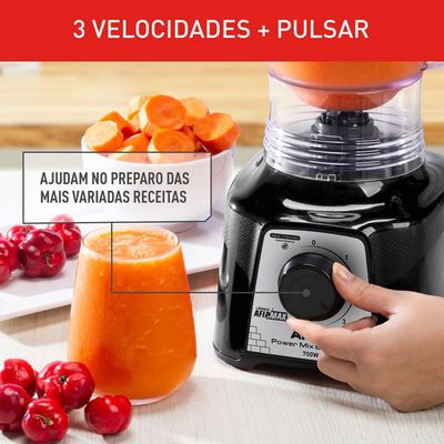 Liquidificador ARNO Power MIX ESSENTIAL LQ19 700W PR 127V Preto / 127V