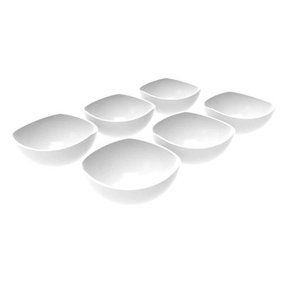 Conjunto 6 Potes de Sobremesa Doces Branco 265ml Plástico Trio Crippa