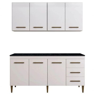 Cozinha Completa Atenas 7 Portas 3 Gavetas Kaiki Móveis - Branco