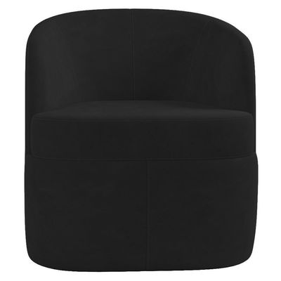Poltrona Giratória Decorativa Para Sala Dandara K04 Veludo Preto - Mpozenato