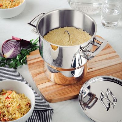 Cuscuzeira Inox Tramontina Brava Alças Tampa 14cm 2,1L Panela Cuscuz
