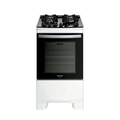 Fogão 4 Bocas Dako Supreme Glass Mesa de Vidro Branco Bivolt