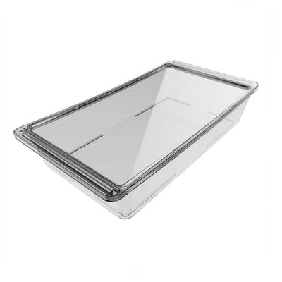 Travessa Hermética Retangular com Tampa 4,8L Transparente Frutas Legumes Verduras Crippa