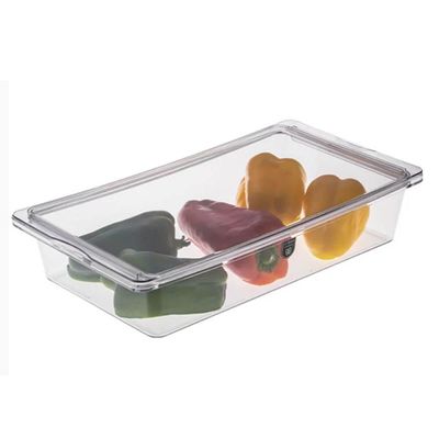 Travessa Hermética Retangular com Tampa 4,8L Transparente Frutas Legumes Verduras Crippa