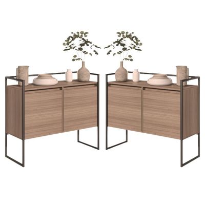 Conjunto Buffet Aparador Industrial 2 Portas Montana