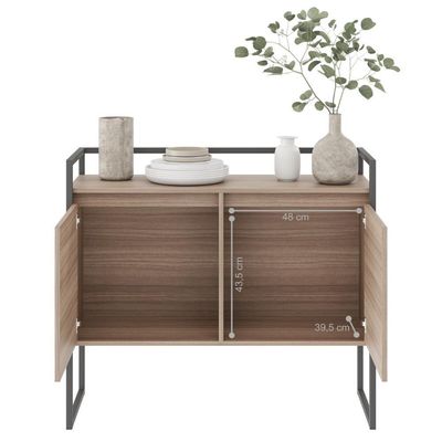Conjunto Buffet Aparador Industrial 2 Portas Montana