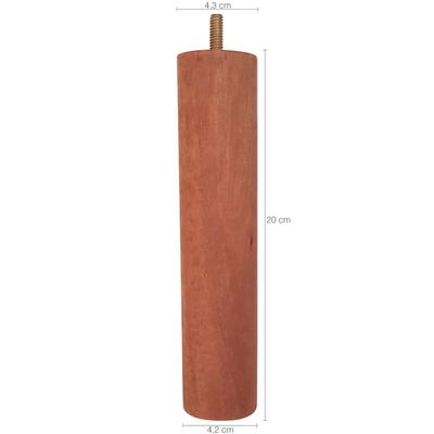 Kit 7 Pe Para Cama Box Casal Pés De Madeira 20cm Pé Palito Pés Para Móveis Mel