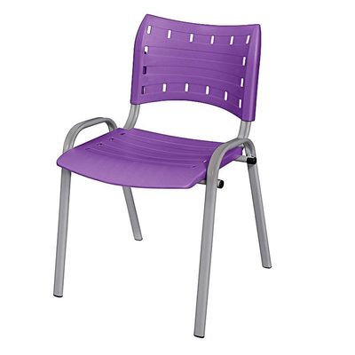 Cadeira Iso Base Cinza Escola, Escritório Violeta Kit 10 Un