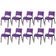 Cadeira Iso Base Preto Escola, Escritório Violeta Kit 10 Un