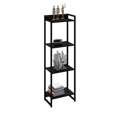 Estante Dynamica 45x30x146cm C/04 Prateleiras Preto ônix / Est.preta Preto ônix / Est.preta