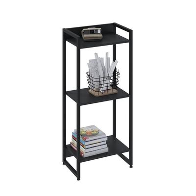 Estante Dynamica 45x30x104cm C/03 Prateleiras Preto ônix / Est.preta Preto ônix / Est.preta