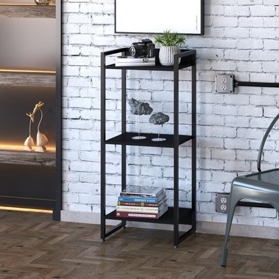 Estante Dynamica 45x30x104cm C/03 Prateleiras Preto ônix / Est.preta Preto ônix / Est.preta