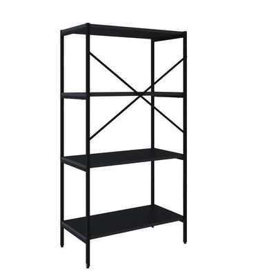 Estante C/04 Prateleiras 118x60x33cm Tub Tueh1164 Preto ônix - Est.preta Preto ônix / Est.preta