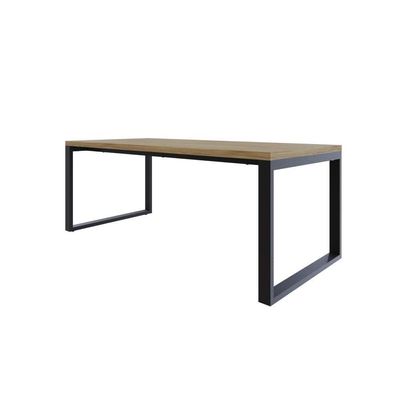 Mesa De Jantar Queens 200x90x77cm Qemj9200 Vermont Oak - Est.preta Vermont Oak/est.preta