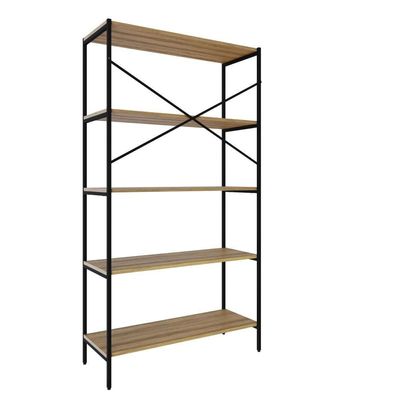 Estante C/05 Prateleiras 152x80x33cm Tub Tueh1585 Lâmina Mel - Est.preta Lâmina Mel / Est.preta