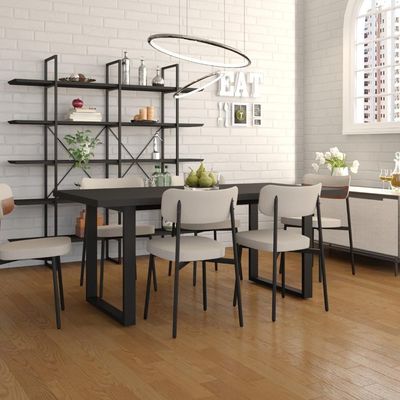 Mesa De Jantar Queens R 180x90x77cm Qemj9180r Preto Tx - Est.preta Preto Tx/est.preta