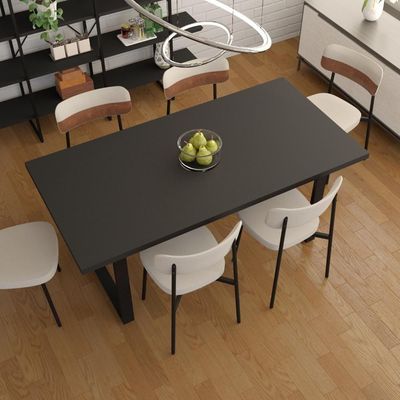 Mesa De Jantar Queens R 180x90x77cm Qemj9180r Preto Tx - Est.preta Preto Tx/est.preta