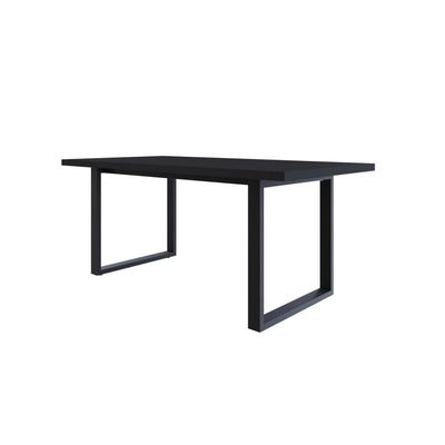 Mesa De Jantar Queens R 180x90x77cm Qemj9180r Preto Tx - Est.preta Preto Tx/est.preta