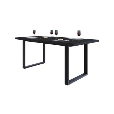 Mesa De Jantar Queens R 180x90x77cm Qemj9180r Preto Tx - Est.preta Preto Tx/est.preta