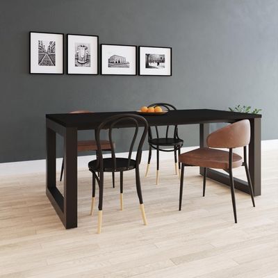 Mesa De Jantar Bronx 180x90x77cm Brmj9180 Preto Tx - Est.preta Preto Tx/est.preta